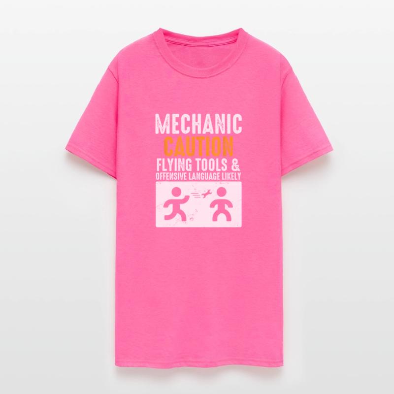 Mechanic Caution Flying Tools Funny Engineer