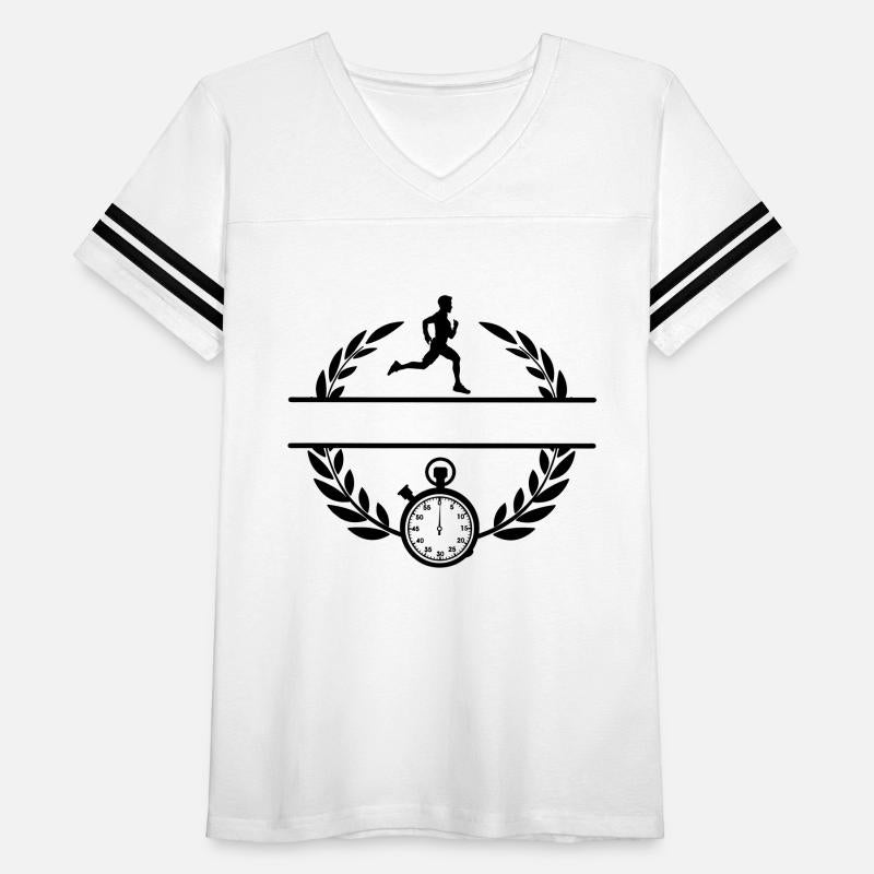 Minutes stopwatch with runner in laurel wreath tra
