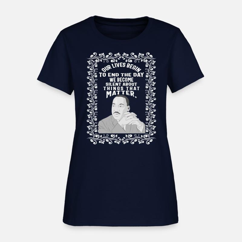 MLK Day Shirt, Our Lives Begin Floral Tee, Martin