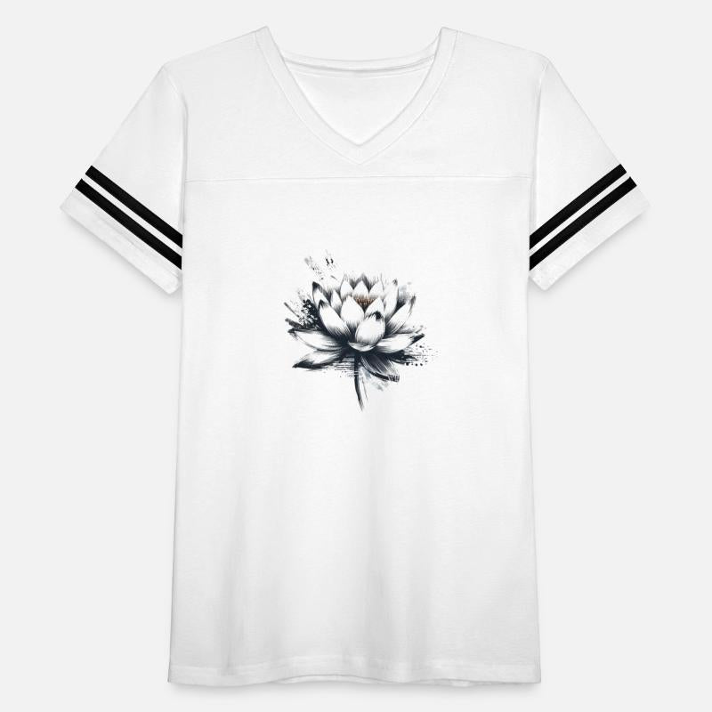 Modern Lotus Flower with Brushstroke Effect