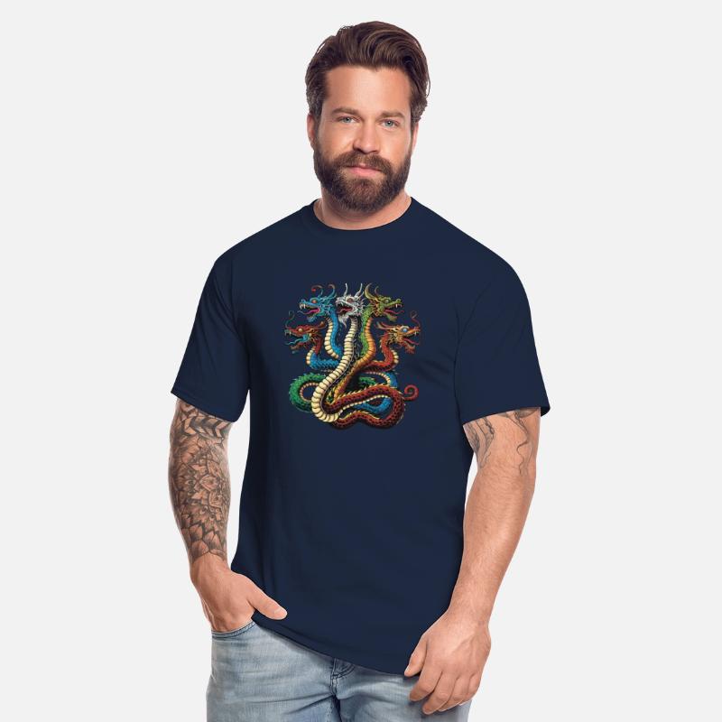 Multi-Headed Dragon Design – Vibrant Mythical Art