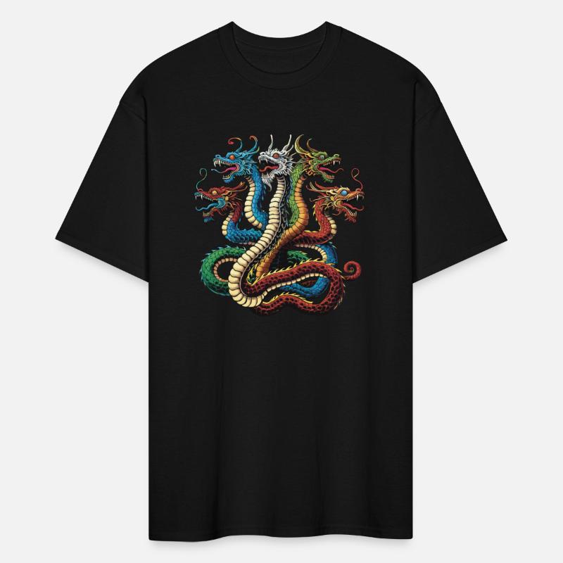Multi-Headed Dragon Design – Vibrant Mythical Art
