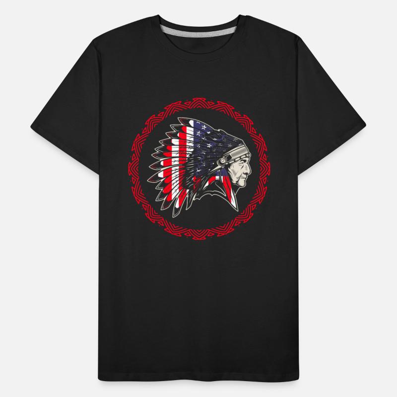 Native American Chief US Flag Indian