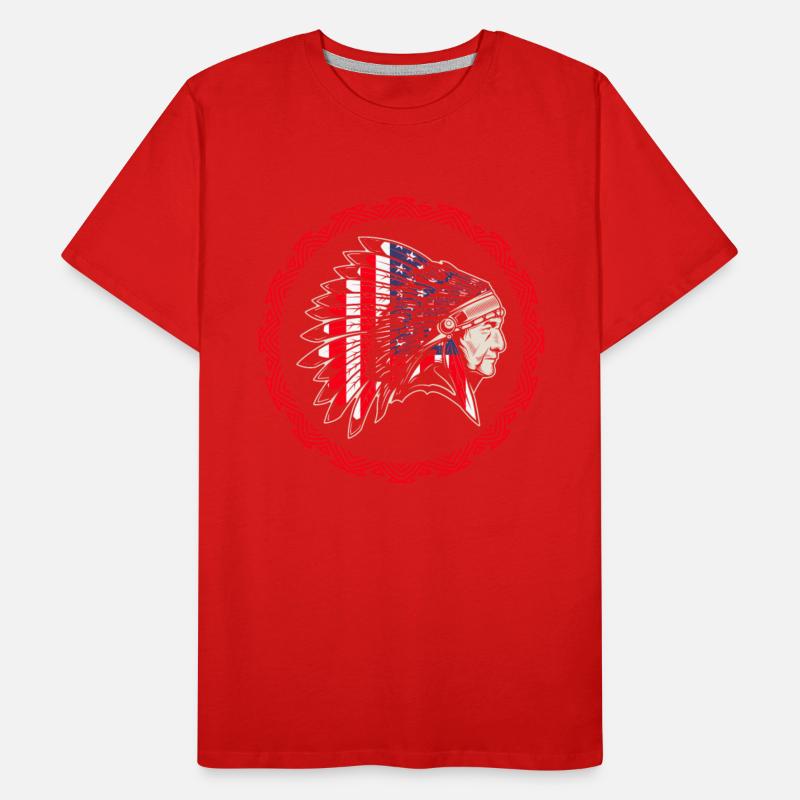 Native American Chief US Flag Indian