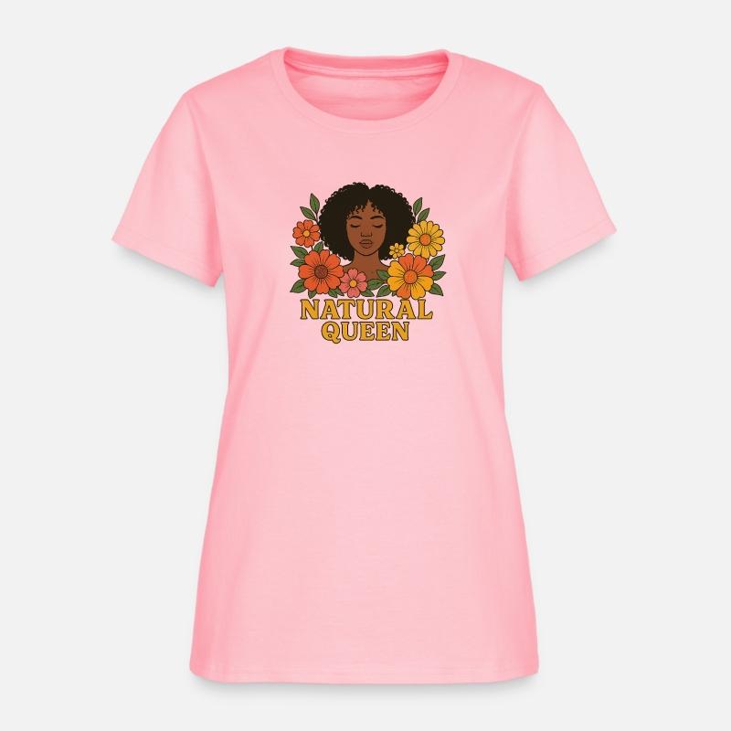 Natural Queen – Vintage Floral Afro Woman T-