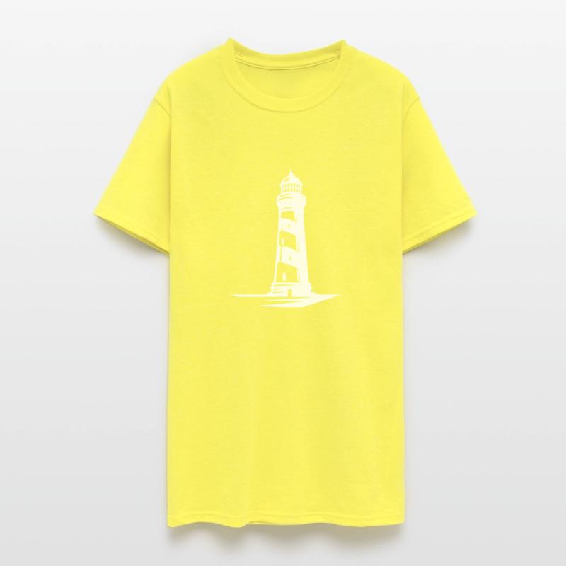 Old Lonely Striped Coastal Lighthouse