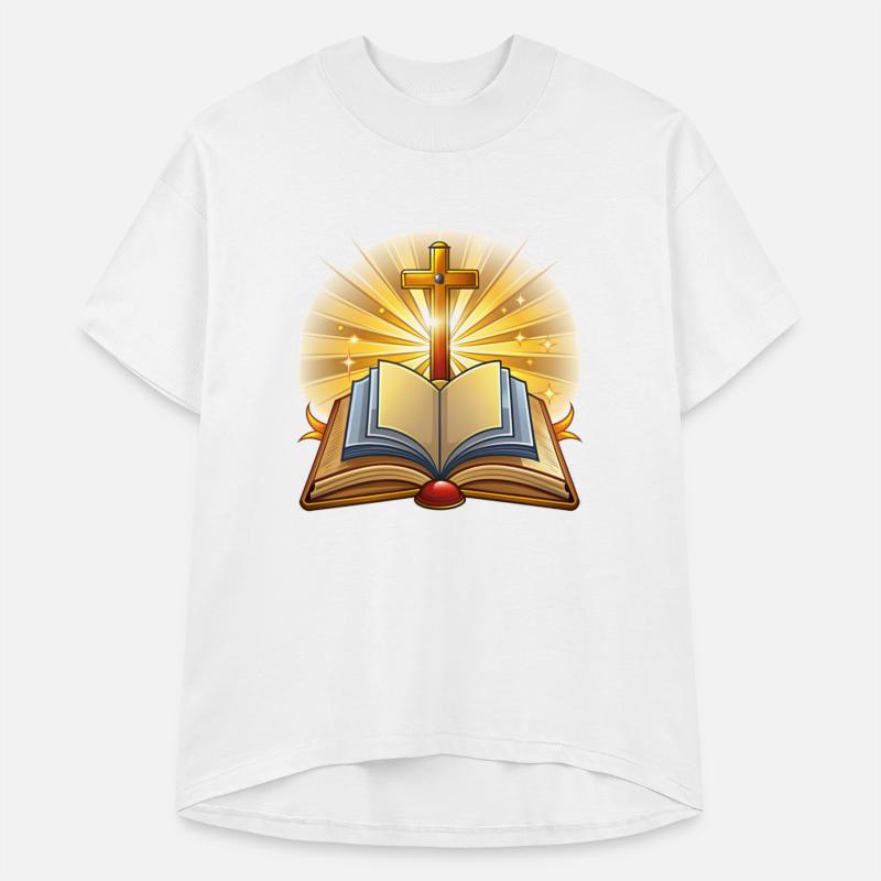 Open bible with cross