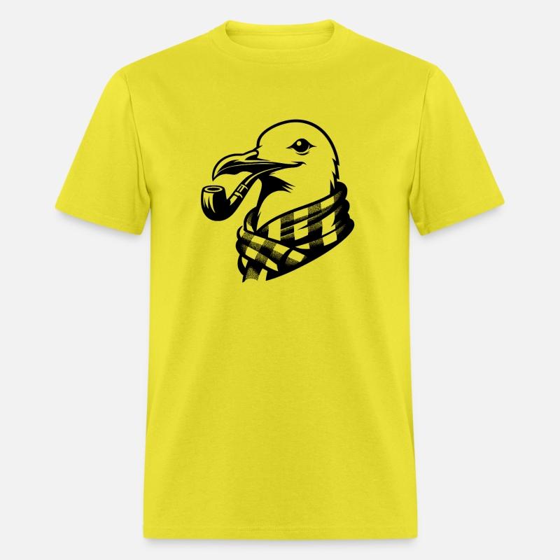 Pipe-diving Seafarer Seagull As A Coastal Motif