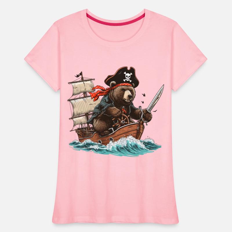 Pirate bear at sea Adventurous journey