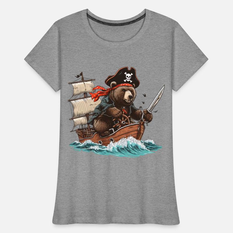 Pirate bear at sea Adventurous journey