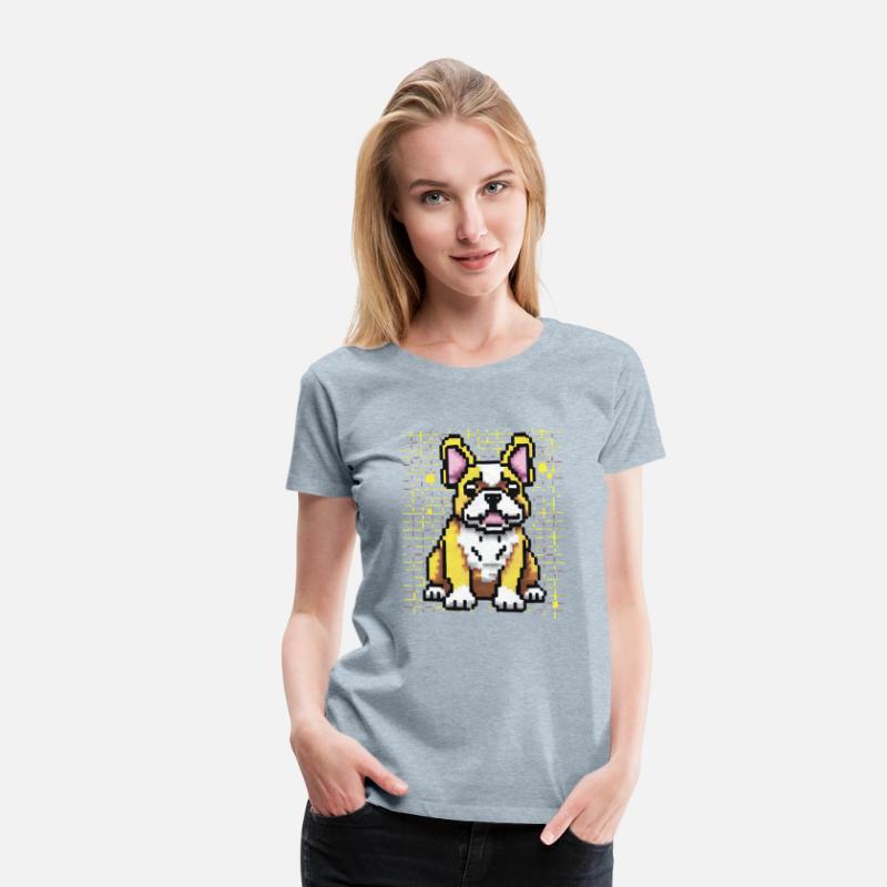 Pixel Art A pixel art fluffy French Bulldog