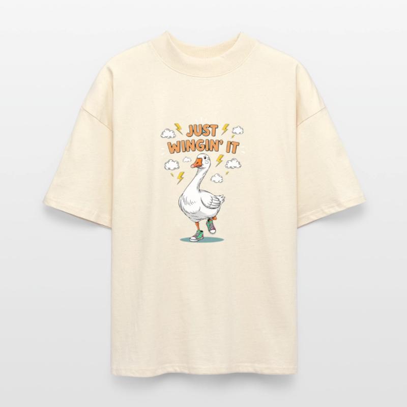 Playful Goose with Sneakers and Lightning