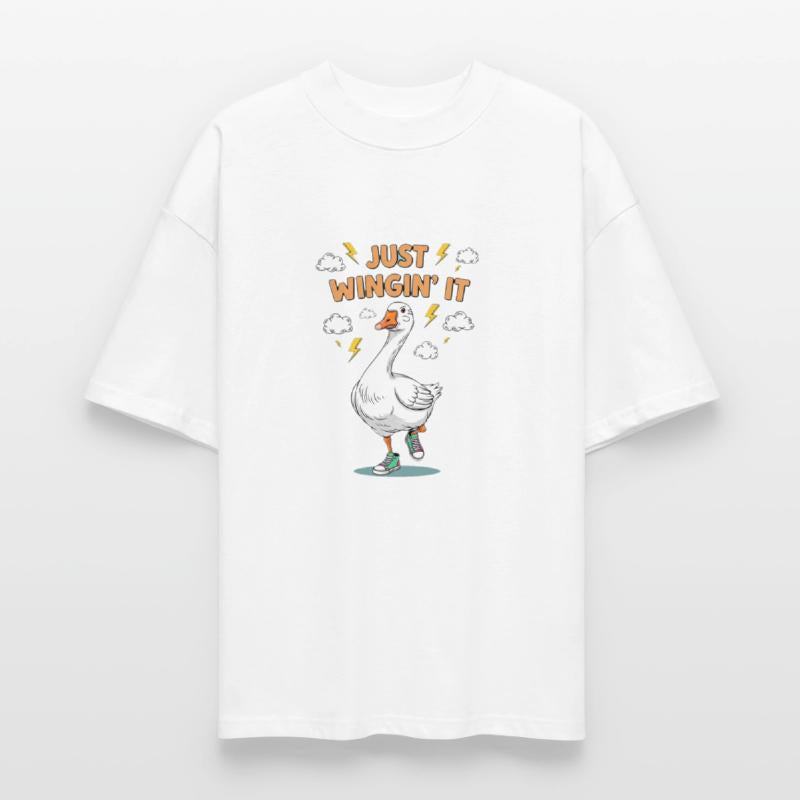 Playful Goose with Sneakers and Lightning