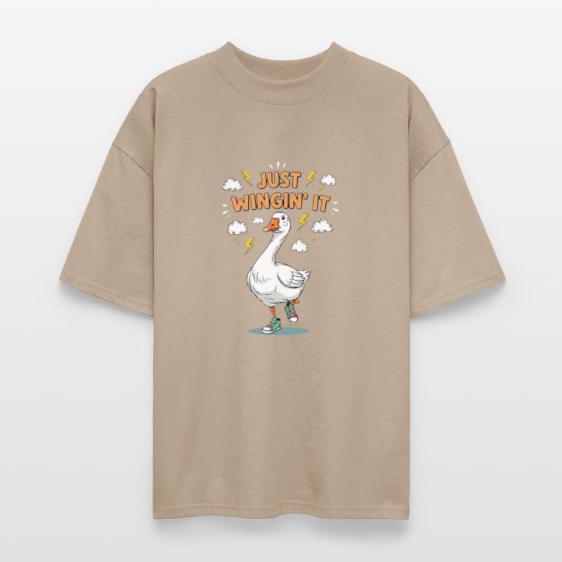 Playful Goose with Sneakers and Lightning