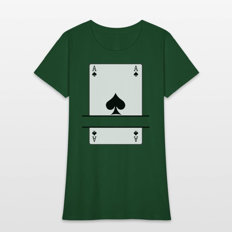 Playing card ace of spades with banner space