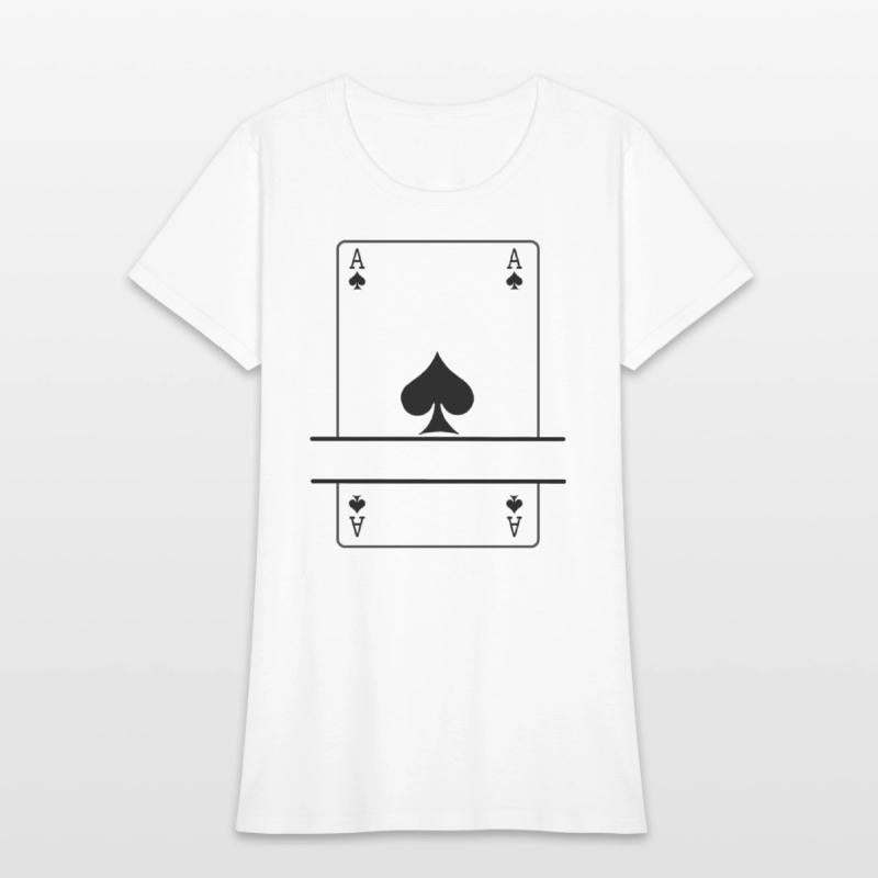 Playing card ace of spades with banner space