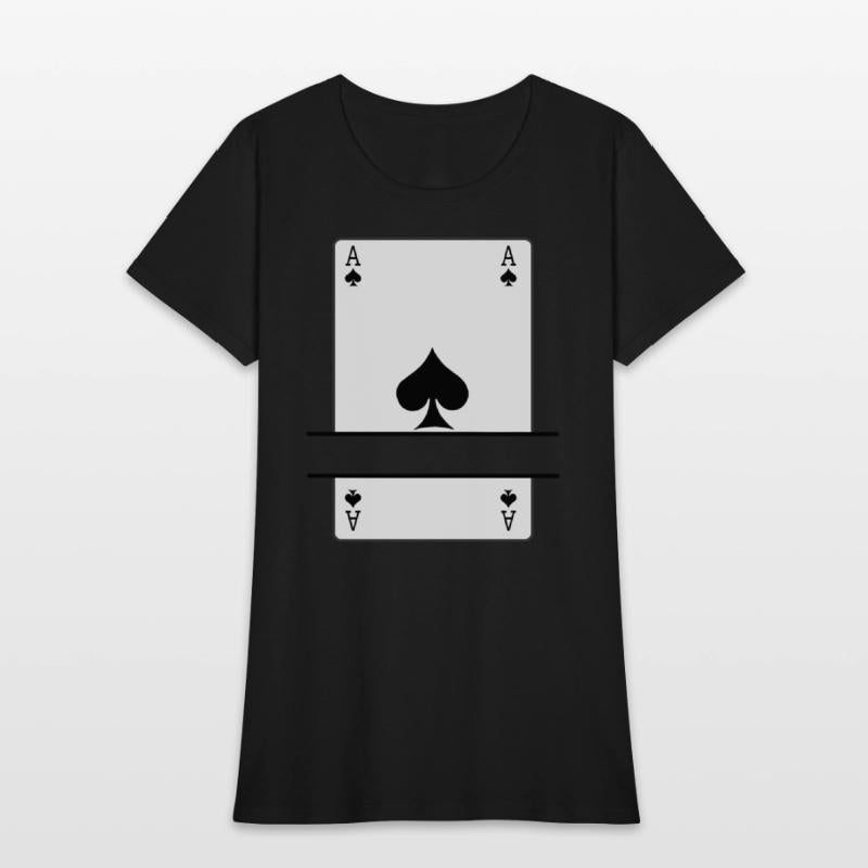 Playing card ace of spades with banner space