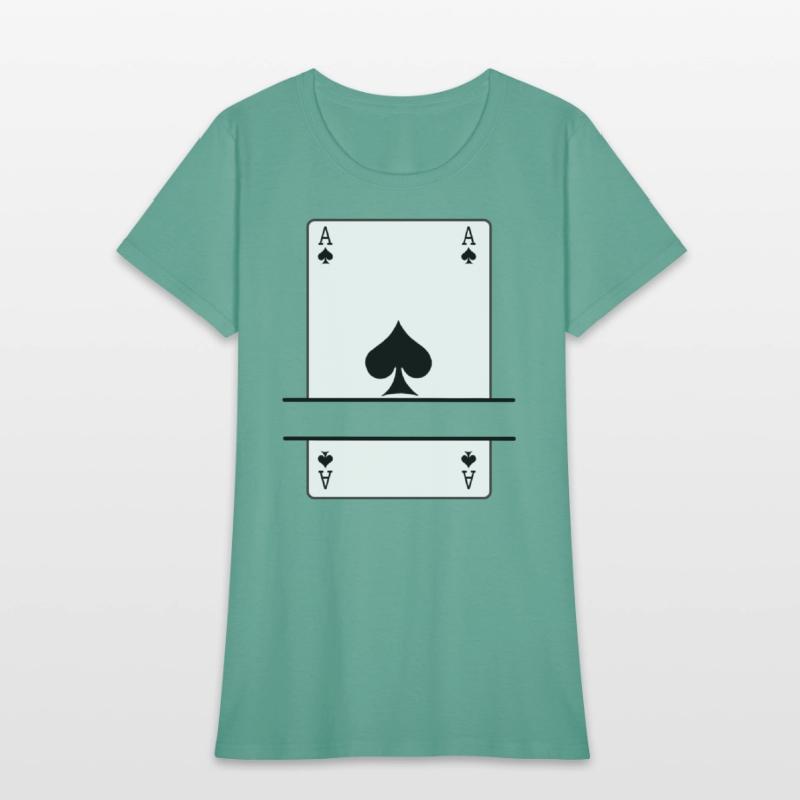 Playing card ace of spades with banner space