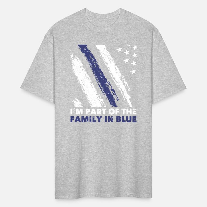 Policeman im part of family in blue police officer