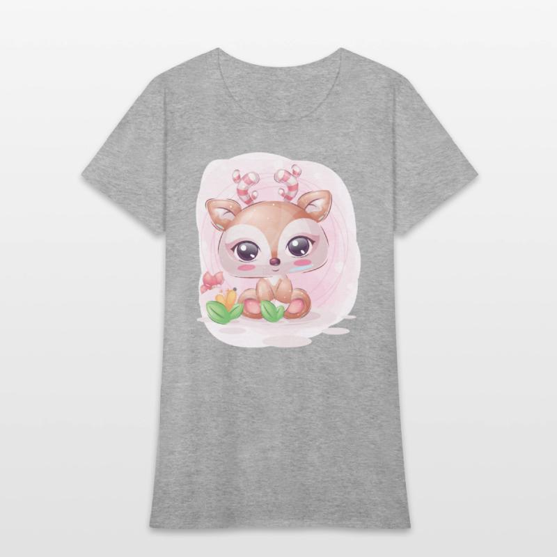 Pretty deer in flower