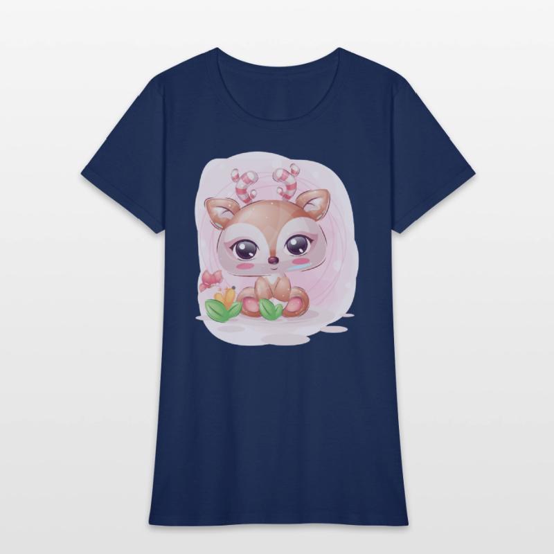 Pretty deer in flower