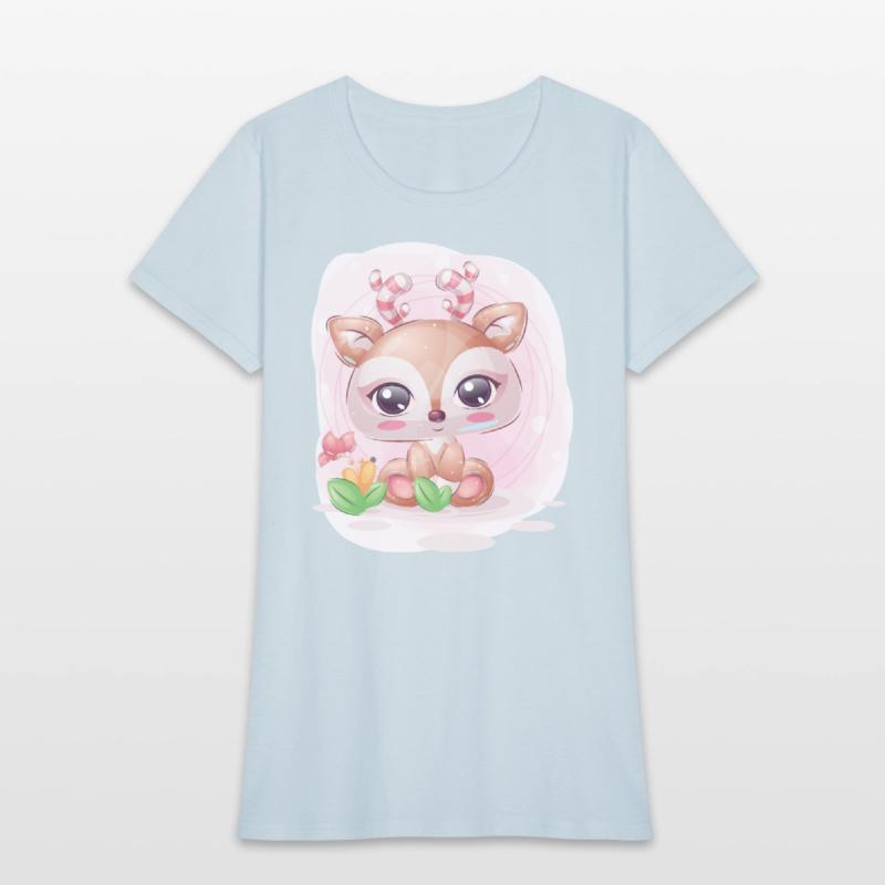 Pretty deer in flower