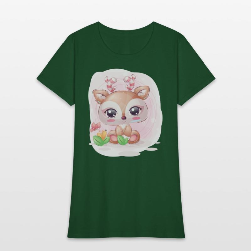 Pretty deer in flower