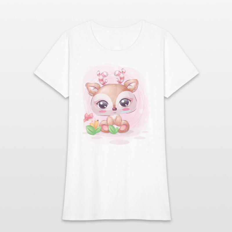 Pretty deer in flower