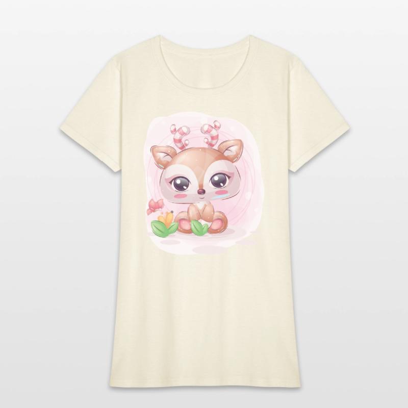 Pretty deer in flower