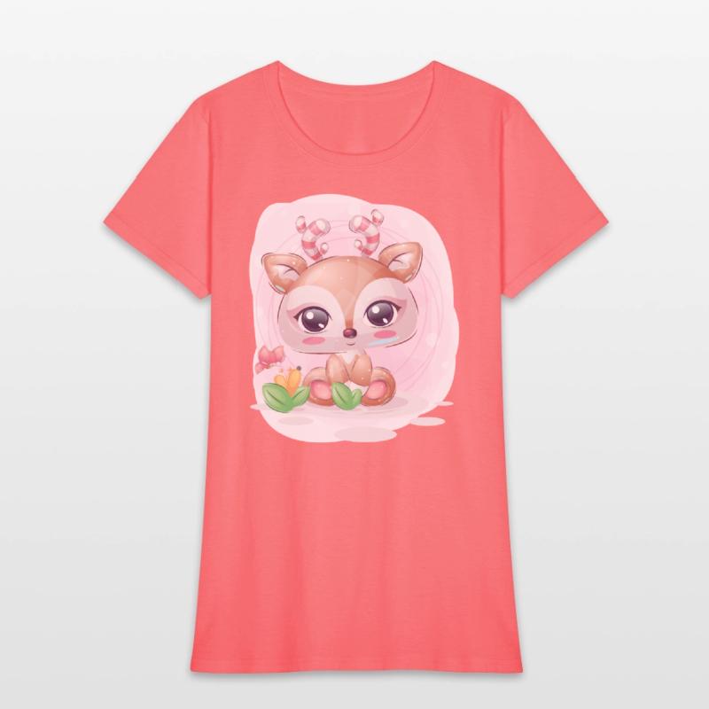 Pretty deer in flower