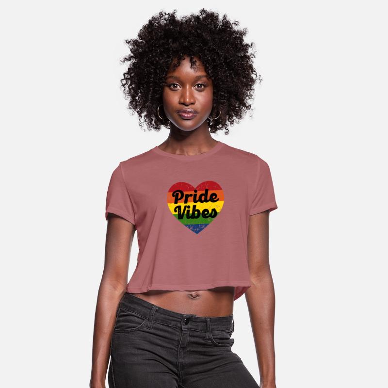 Pride Vibes Retro Vintage Rainbow Heart