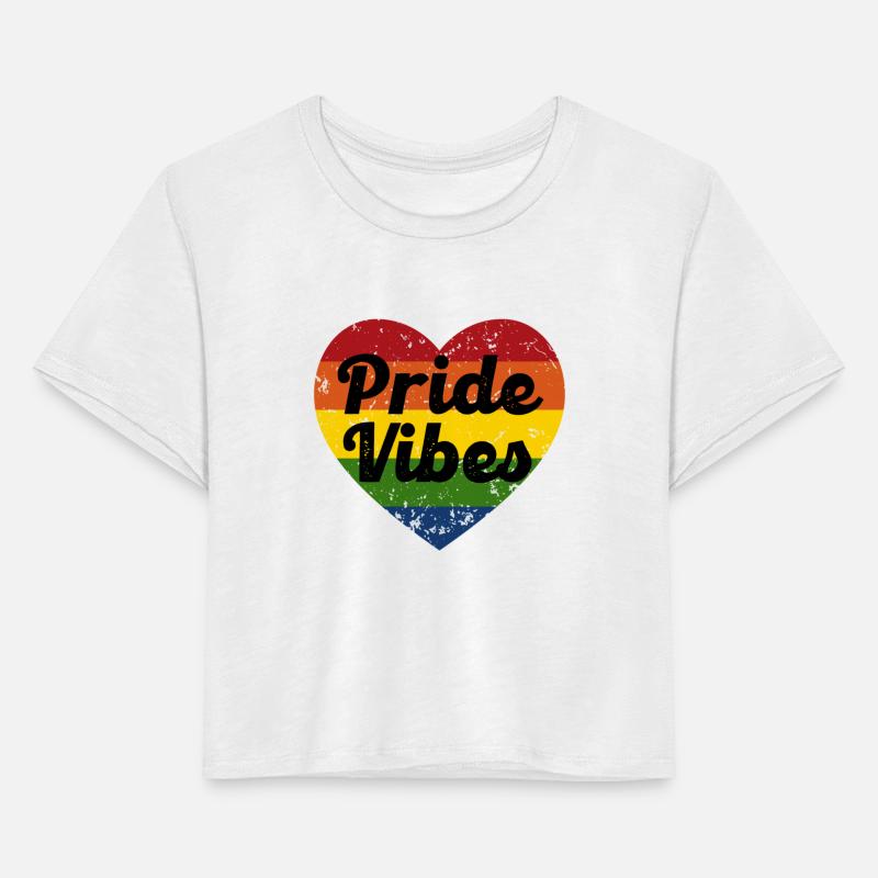 Pride Vibes Retro Vintage Rainbow Heart