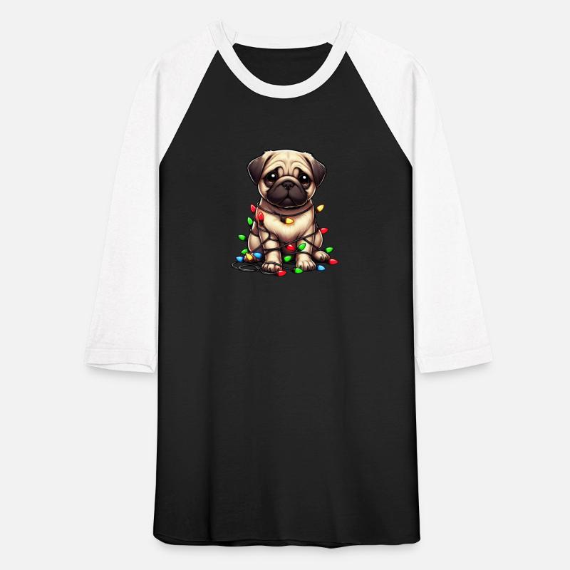 Pug Christmas light chain cute clumsy