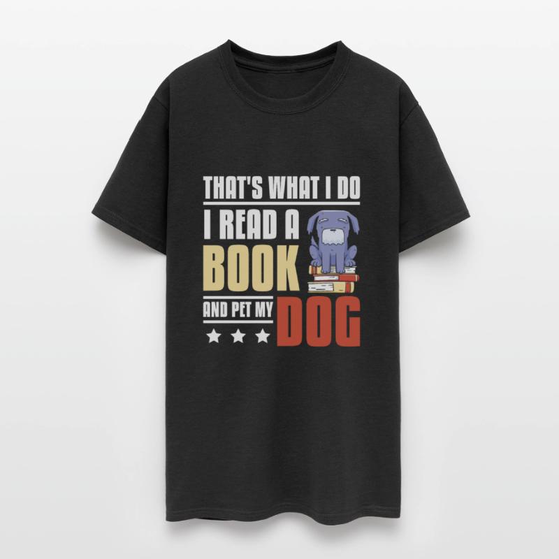 Read a book and pet dog