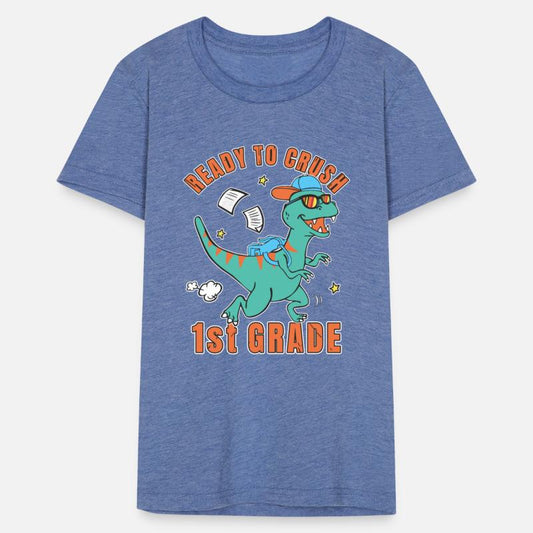 Ready To Crush 1st Grade Cute First Grade Dinosaur