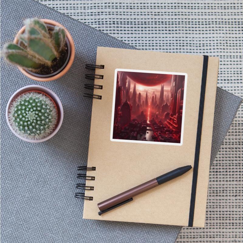 Red Megapolis City On Alien Planet Sci-Fi Topic