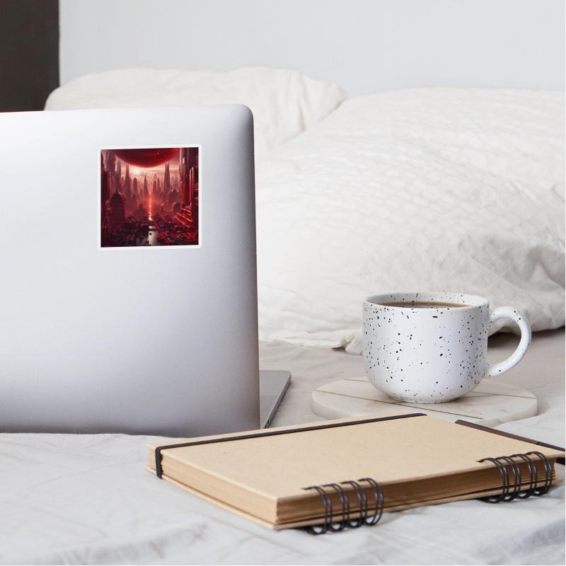 Red Megapolis City On Alien Planet Sci-Fi Topic