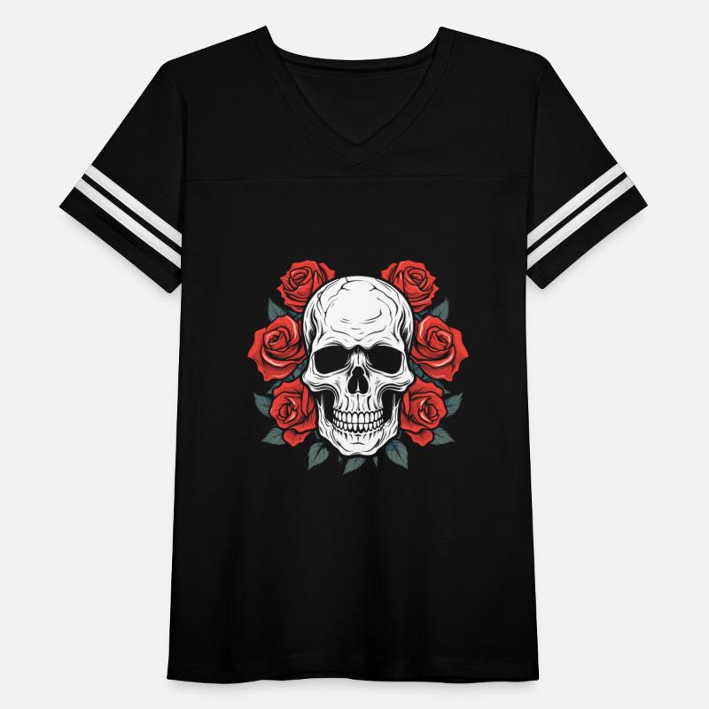 Red Rose Goth Skull