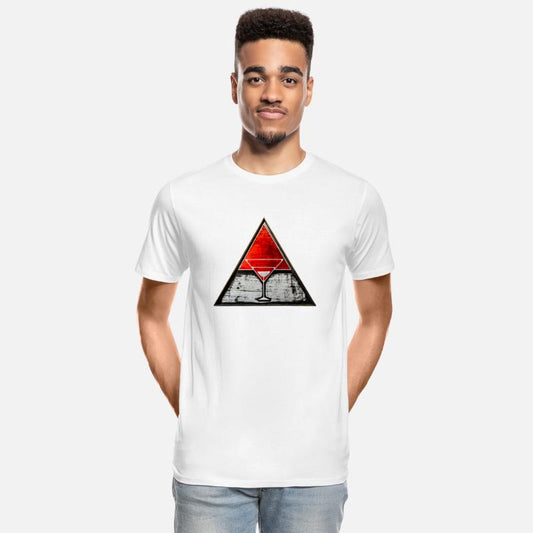 Red triangle shaped Road Sign with a glass big