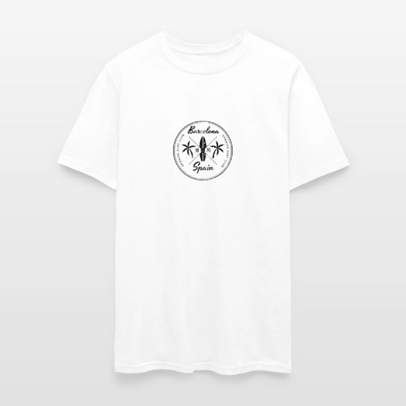 Retro Barcelona Spain Beach Surfing Fan Vacation