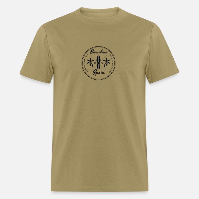 Retro Barcelona Spain Beach Surfing Fan Vacation