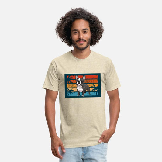 Retro sunset bulldog puppies lovers