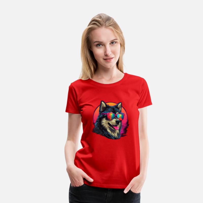 Retro Wave Alaska Malmute Dog Shirt