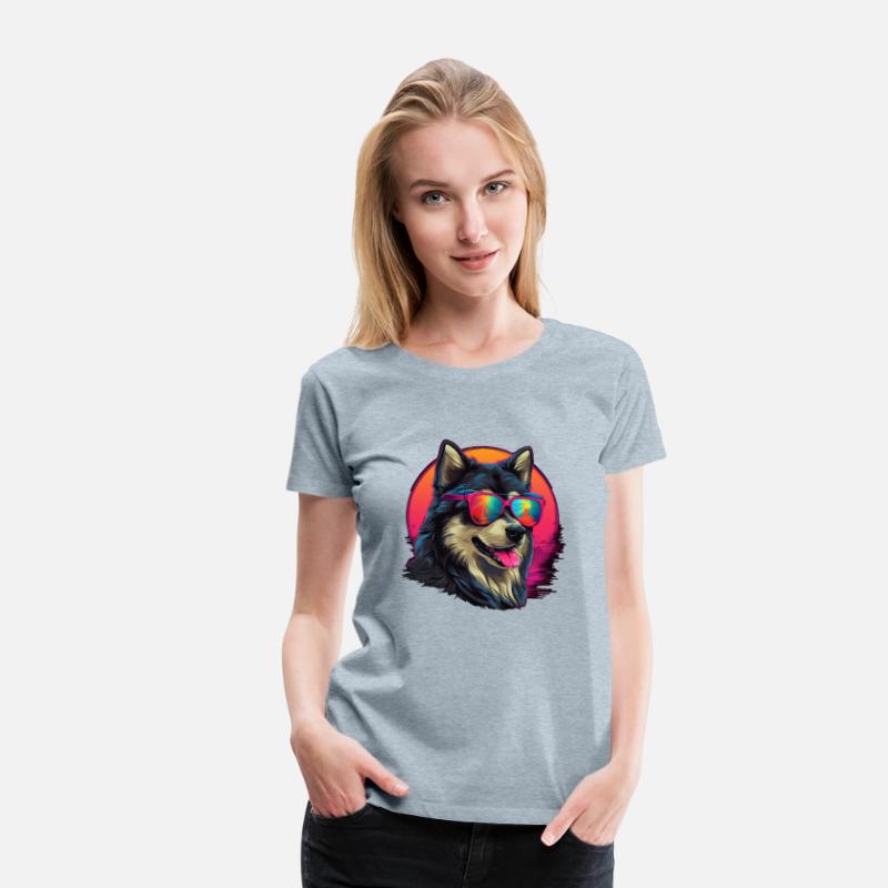 Retro Wave Alaska Malmute Dog Shirt