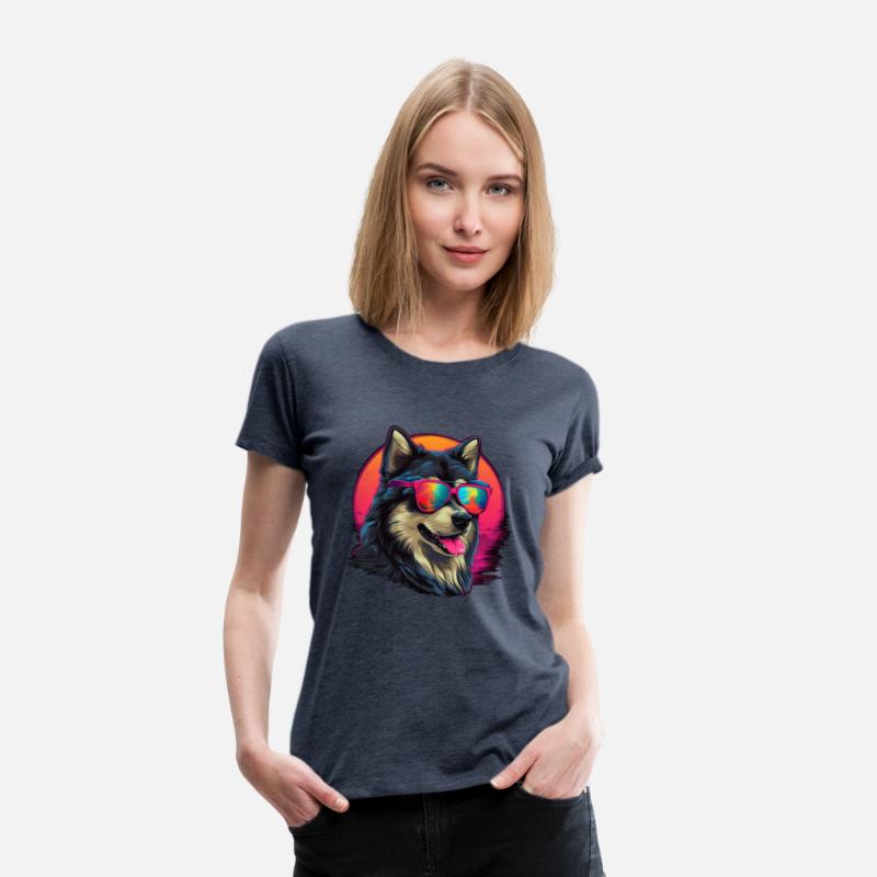 Retro Wave Alaska Malmute Dog Shirt