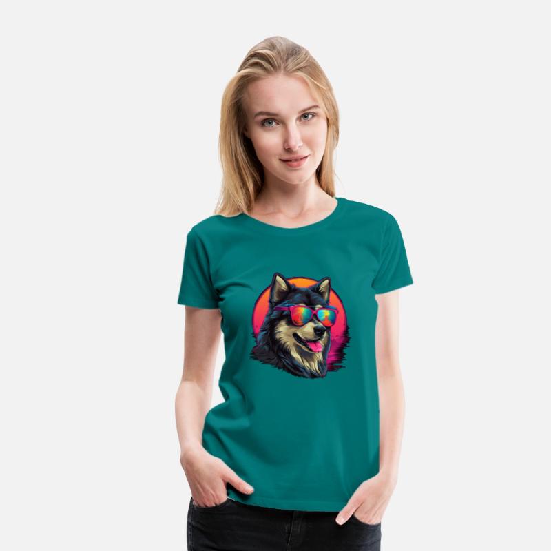 Retro Wave Alaska Malmute Dog Shirt