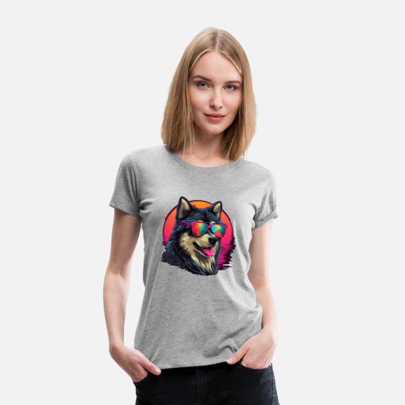 Retro Wave Alaska Malmute Dog Shirt