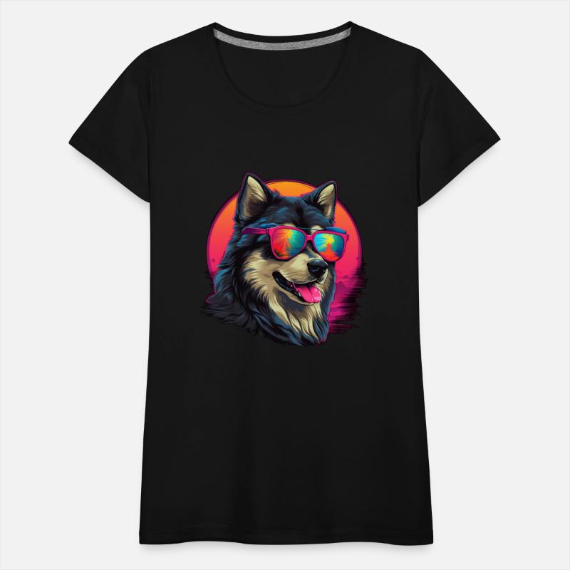 Retro Wave Alaska Malmute Dog Shirt