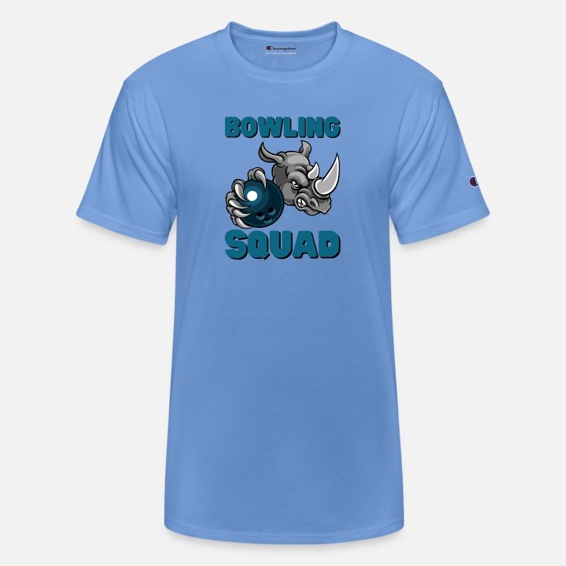 rhino bowling squad holding bowling ball