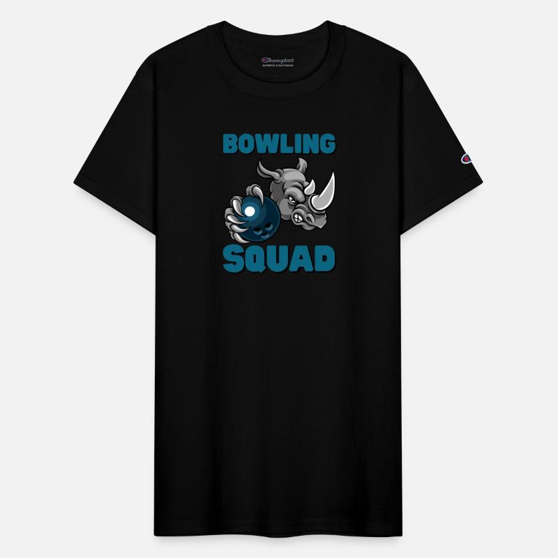 rhino bowling squad holding bowling ball